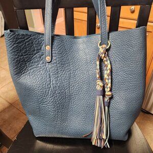 KMM BLUE CYPRESS TOTE - SEWN 10in STRAPS
